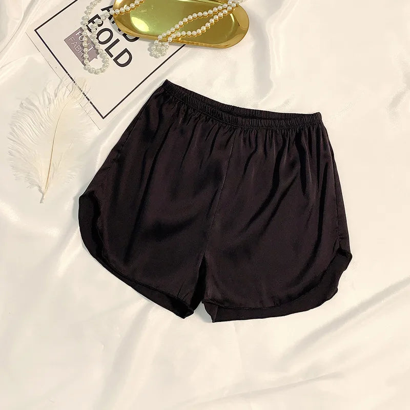 Women's Summer Ice Silk Pajama Shorts – Satin Sleepwear Bottoms