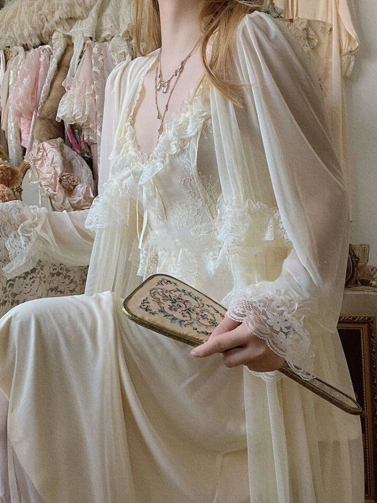 Whimsical Vintage Lace Nightgown