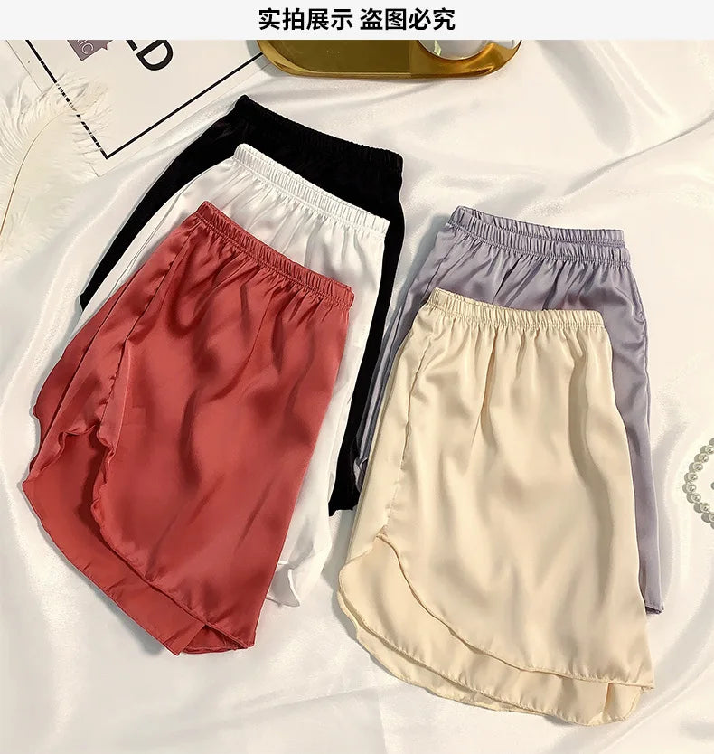 Women's Summer Ice Silk Pajama Shorts – Satin Sleepwear Bottoms