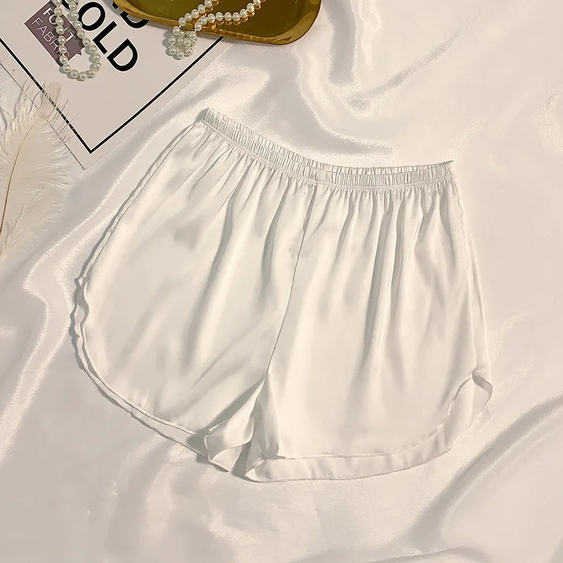 Women's Summer Ice Silk Pajama Shorts – Satin Sleepwear Bottoms