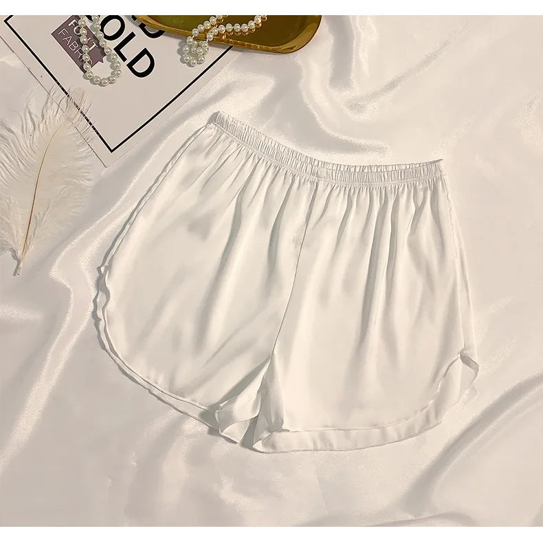 Women's Summer Ice Silk Pajama Shorts – Satin Sleepwear Bottoms