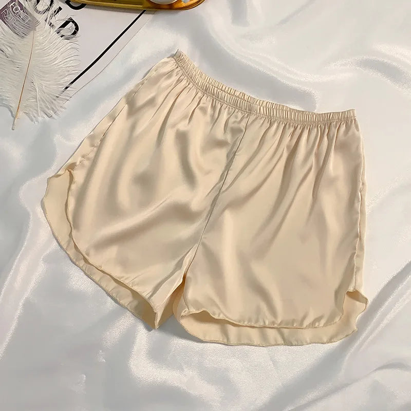 Women's Summer Ice Silk Pajama Shorts – Satin Sleepwear Bottoms