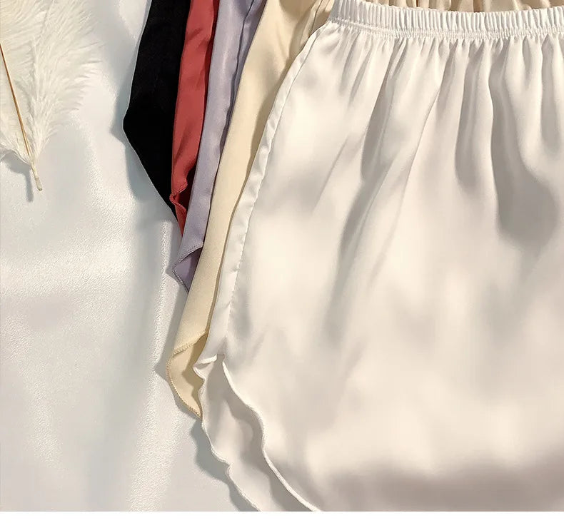 Women's Summer Ice Silk Pajama Shorts – Satin Sleepwear Bottoms