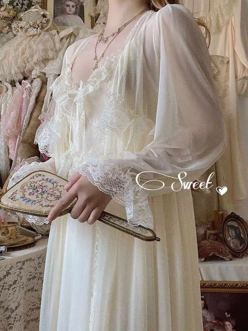 Whimsical Vintage Lace Nightgown