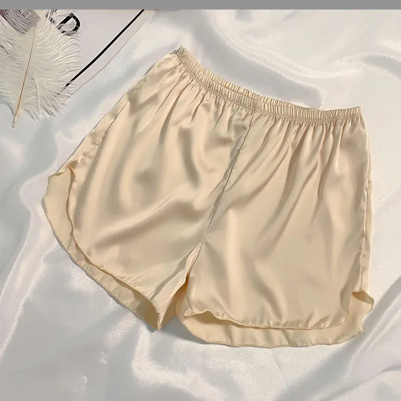 Women's Summer Ice Silk Pajama Shorts – Satin Sleepwear Bottoms