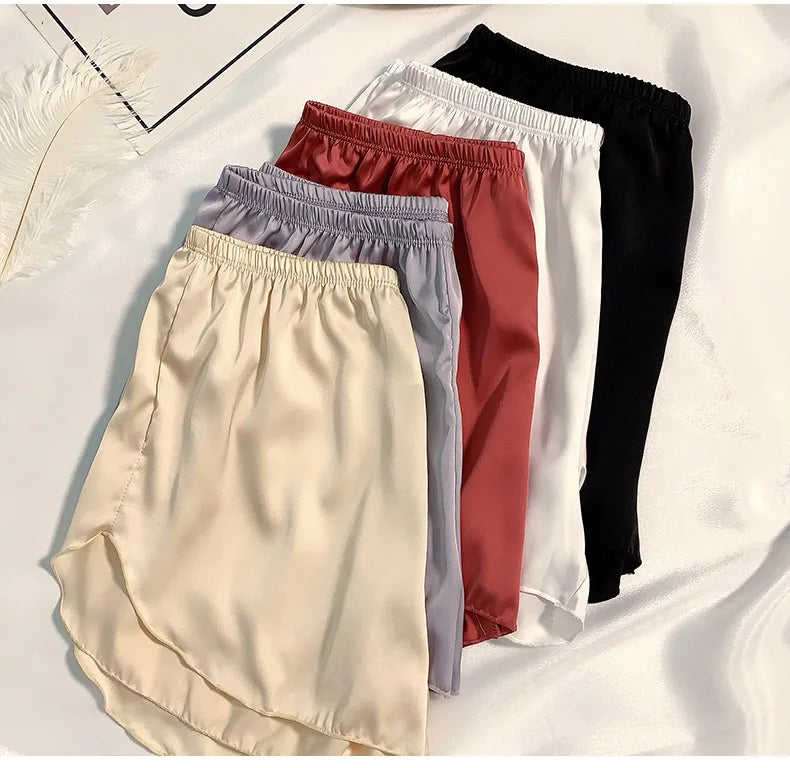 Women's Summer Ice Silk Pajama Shorts – Satin Sleepwear Bottoms