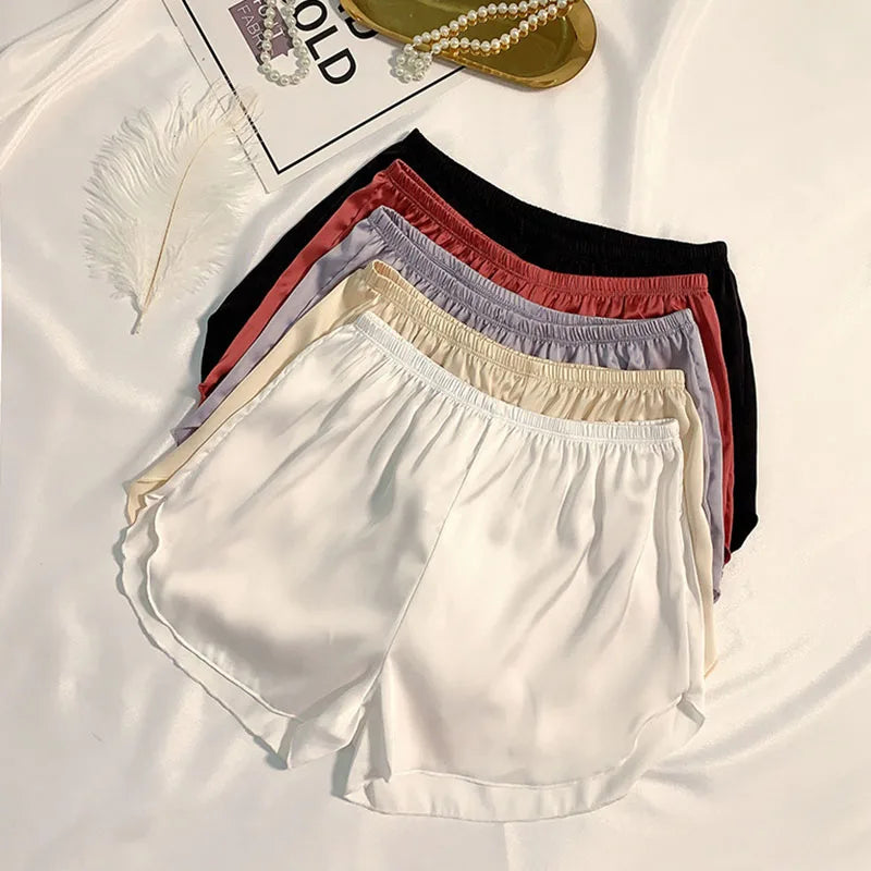 Women's Summer Ice Silk Pajama Shorts – Satin Sleepwear Bottoms
