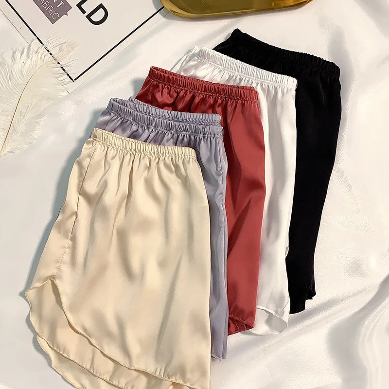 Women's Summer Ice Silk Pajama Shorts – Satin Sleepwear Bottoms