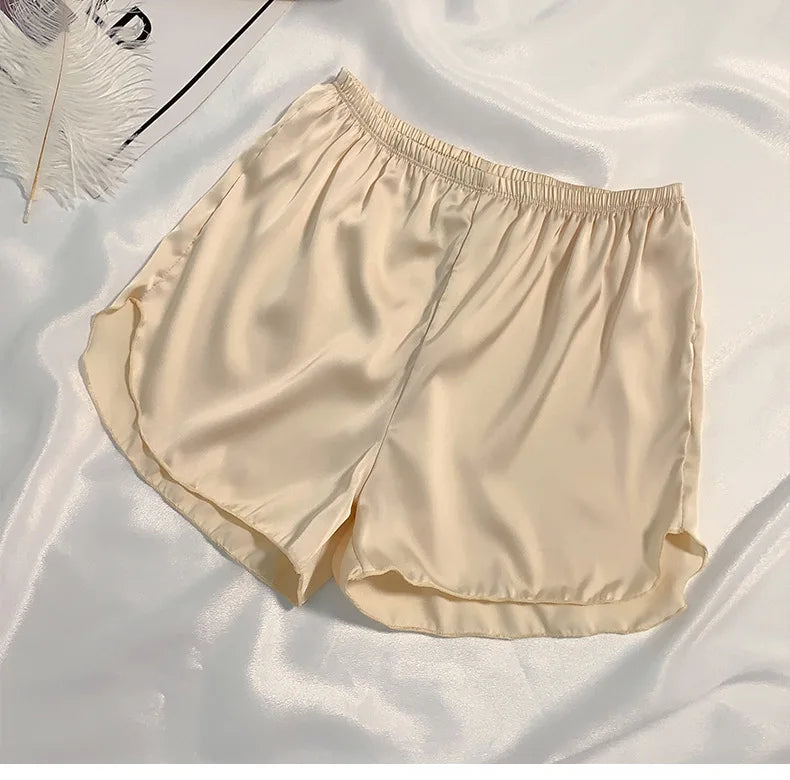 Women's Summer Ice Silk Pajama Shorts – Satin Sleepwear Bottoms