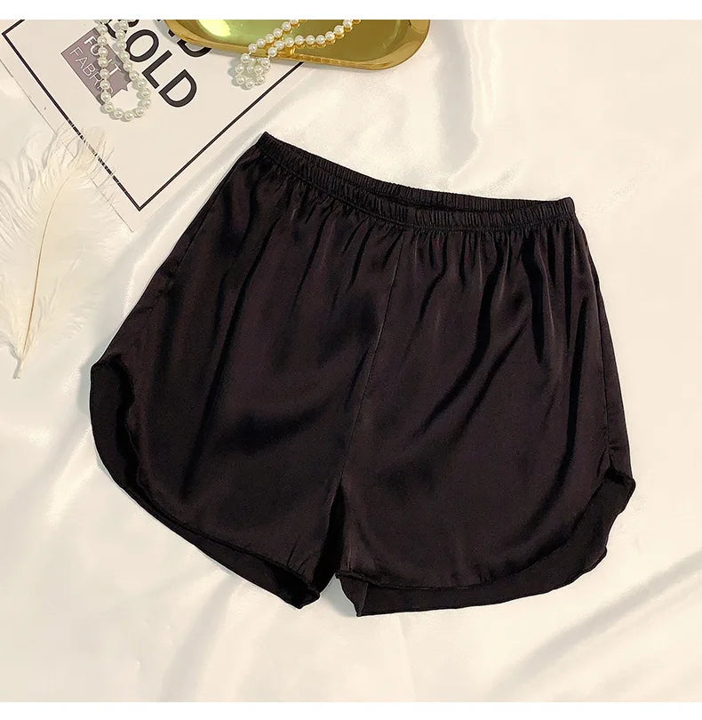 Women's Summer Ice Silk Pajama Shorts – Satin Sleepwear Bottoms