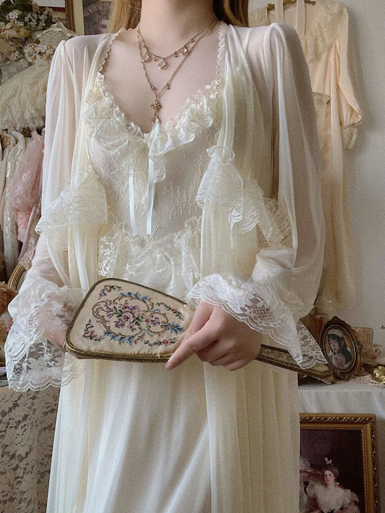 Whimsical Vintage Lace Nightgown