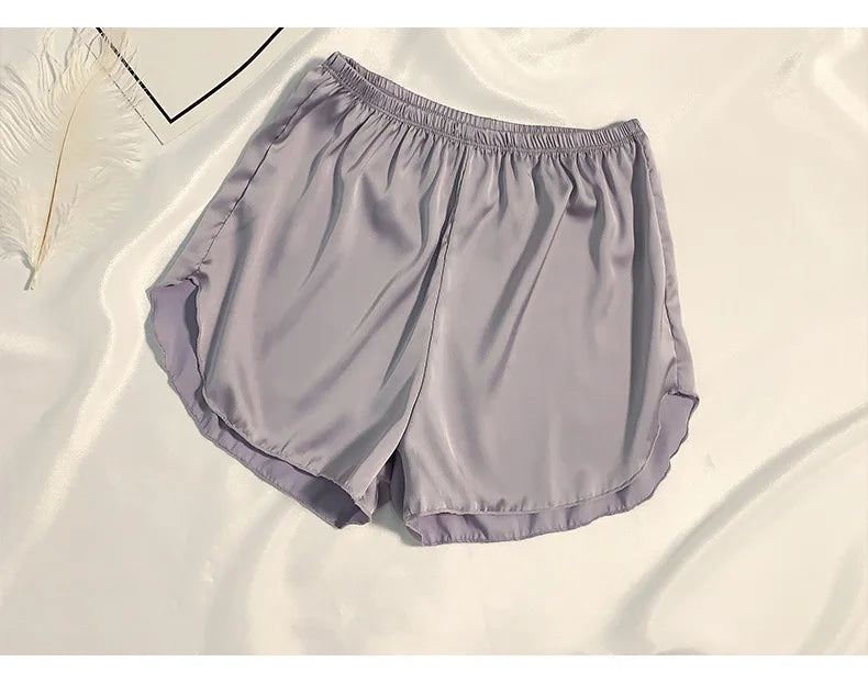 Women's Summer Ice Silk Pajama Shorts – Satin Sleepwear Bottoms
